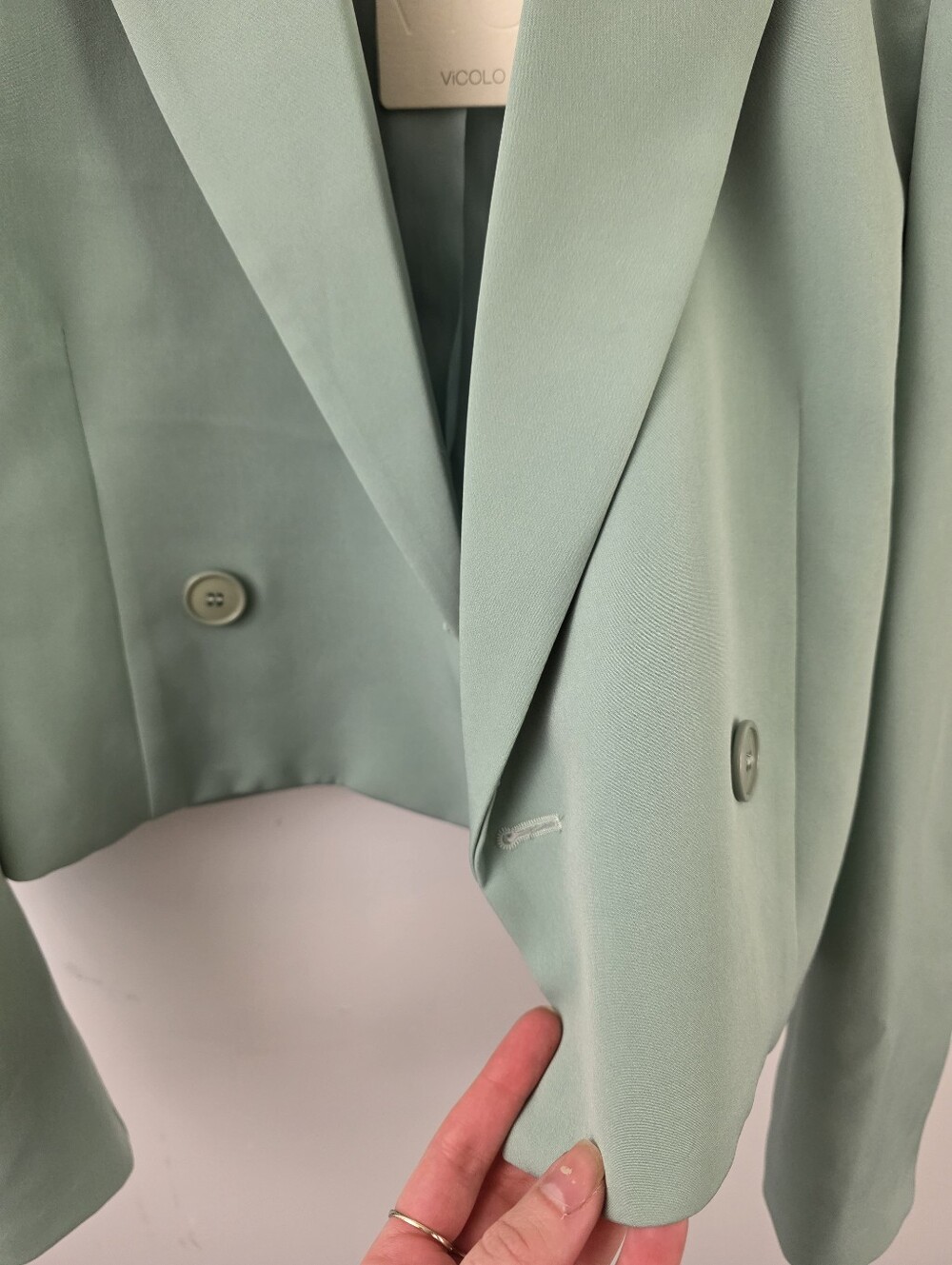 NWT Vicolo Crop Single Breasted Blazer Balloon Sleeve Professional Jacket Medium - Picture 7 of 8